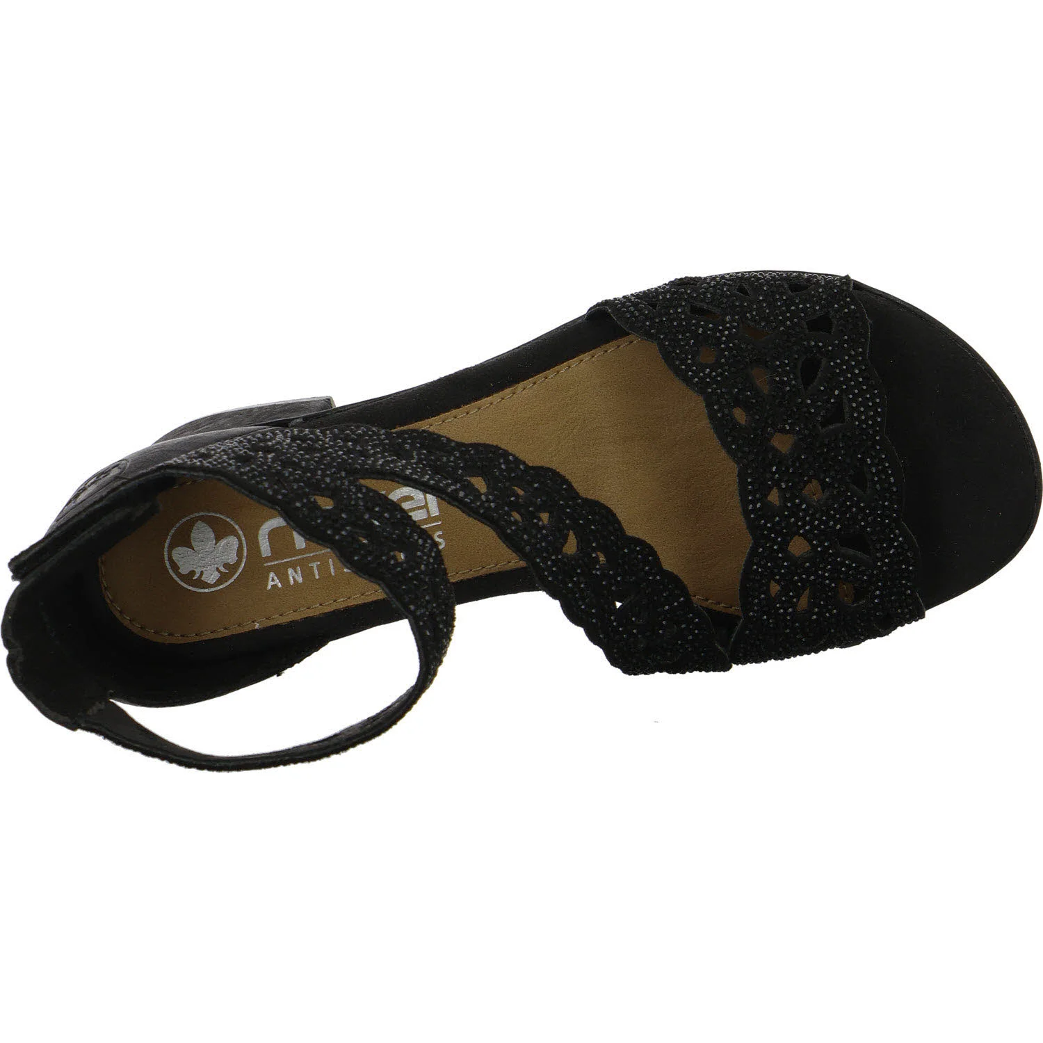 Rieker Damen Sandalen 64657-00 64657 schwarz/schwarz F (normal)
