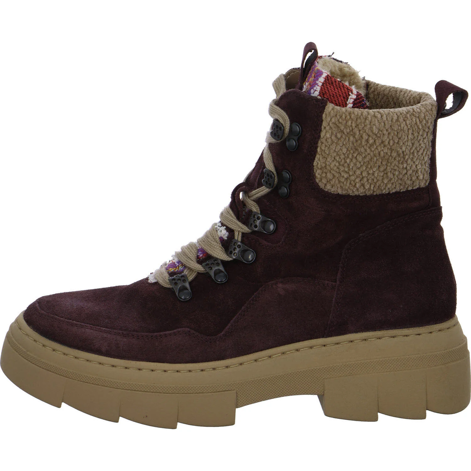 Waldläufer Damen Schnürstiefel warm 977806-601/020 H-Saiga bordo multi H (weit)