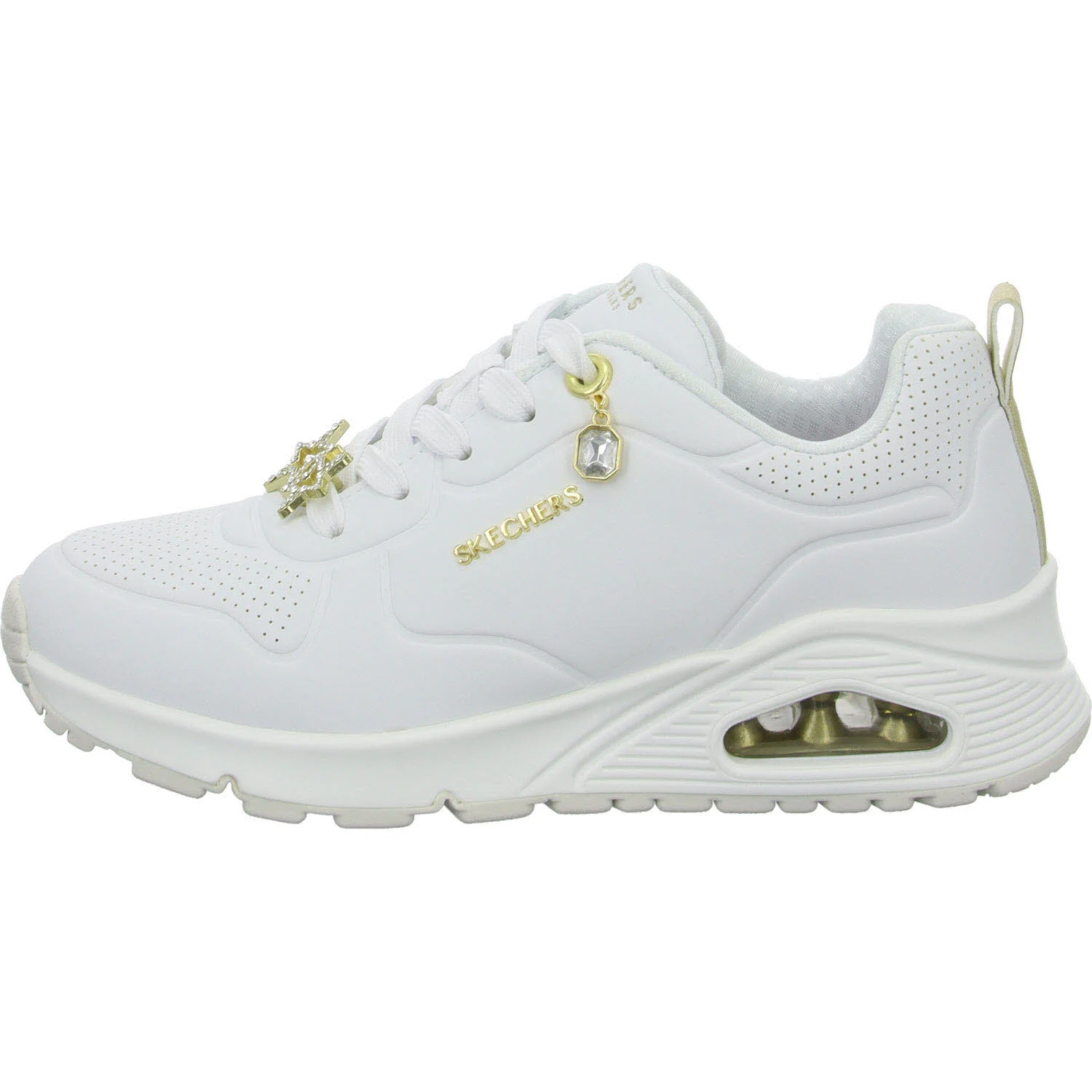 Skechers Kinder Halbschuhe zum Schnüren 310562L WGD Uno Gen1 - Trendy Jewels white/gold normal