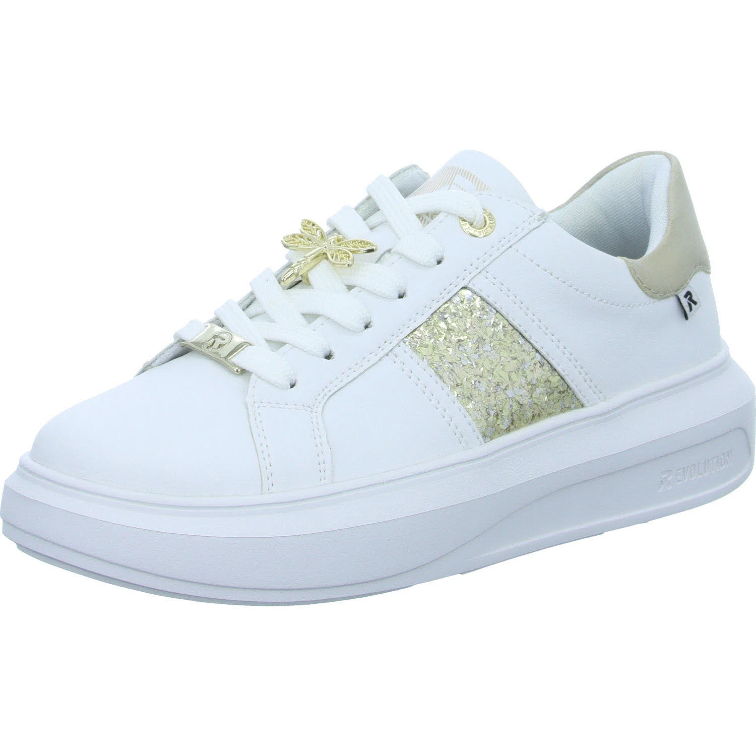 Element 2 von 8 (Bild) – Rieker Damen Schnürschuhe W1202-82 W1202 weiss/muschel/gold-silber F 1/2 (normal)