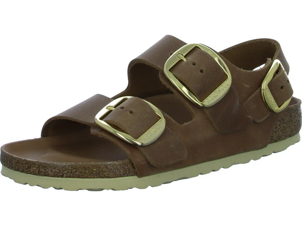 Element 1 von 8 (Bild) – BIRKENSTOCK Damen Sandalen 1024067 Milano Big Buckle cognac schmal