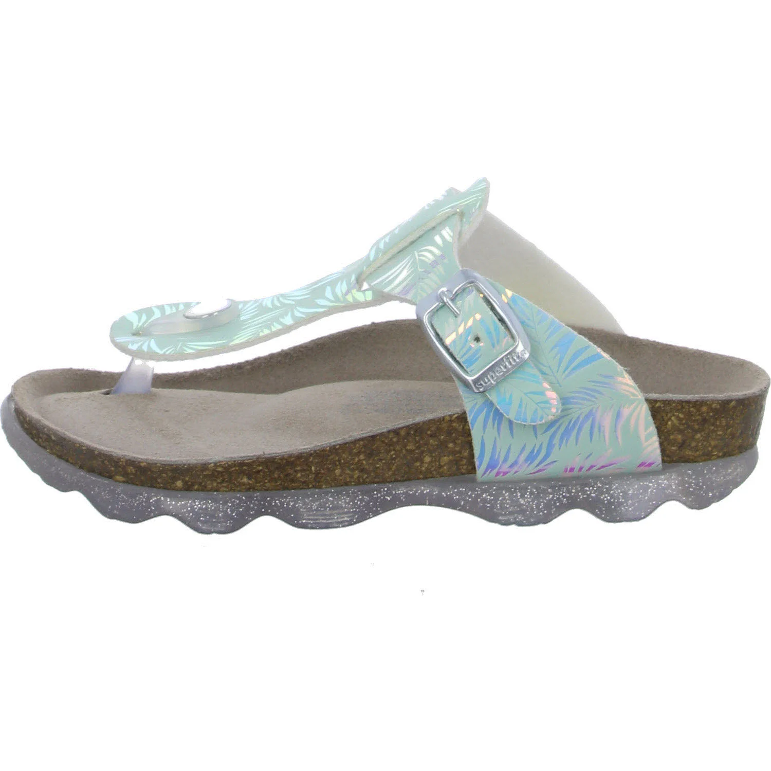 Superfit Kinder Pantoletten 000125-7500 JELLIES HELLGRÜN/SILBER WMS mittel