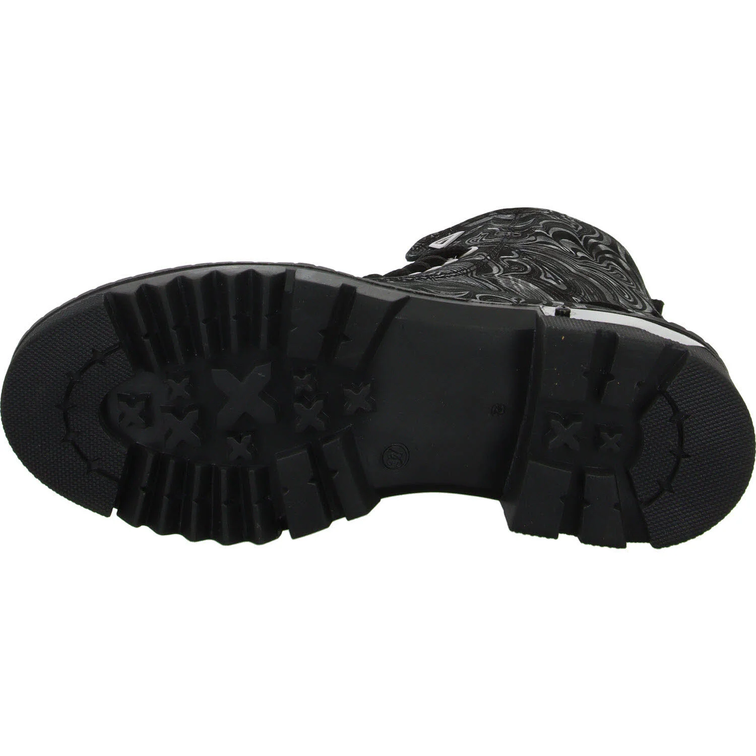 2go Fashion Damen Schnürstiefel 8063503-921 8063503 schwarz/silber normal