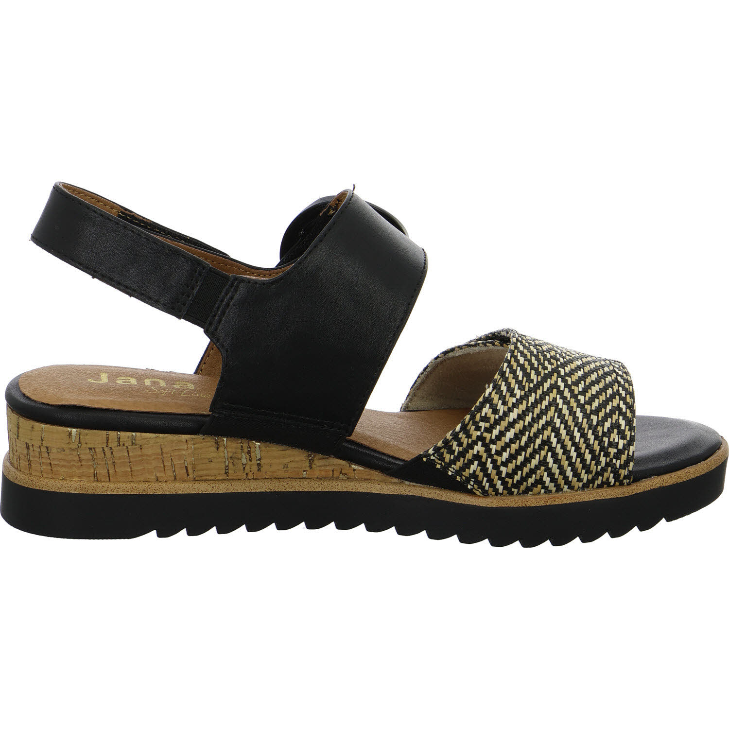 Jana Damen Sandalen 8-28776-46/030 8-28776-46 black/nature H (weit)