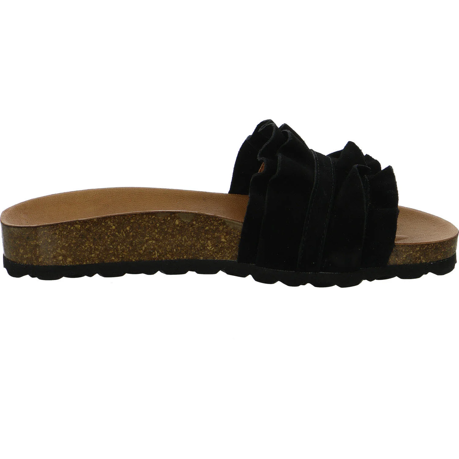 Verbenas Damen Pantoletten 3300620220 042 ROCIO SERRAJE VOLANTE negro normal