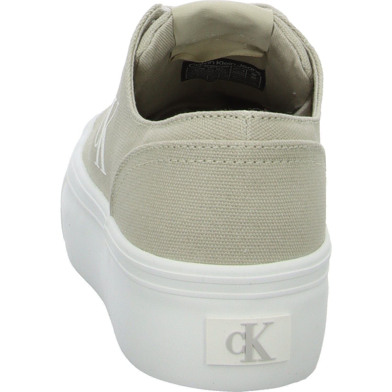 Calvin Klein Damen Schnürschuhe YW0YW01763ACF VULC FLATFORM LOW CV MG eggshell/creamy white normal