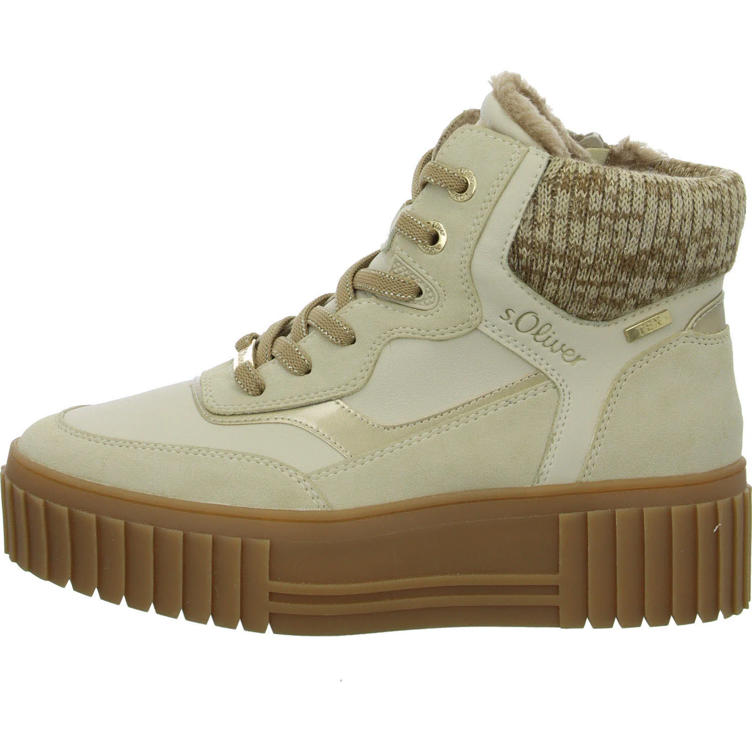 s.Oliver Damen Schnürstiefel warm 5-26226-45-410 5-26226-45 beige comb normal