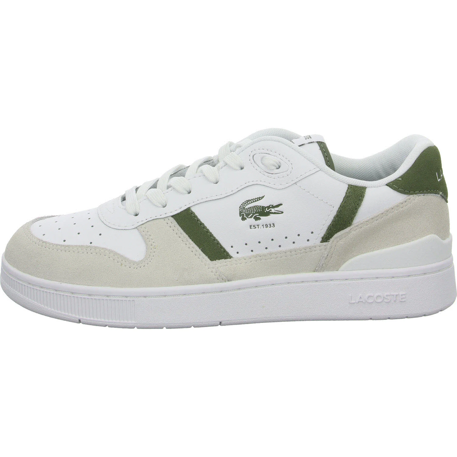 Lacoste Herren Schnürschuhe 51SMA0168_2H4 Men's T-Clip Set Sneakers white/khaki normal