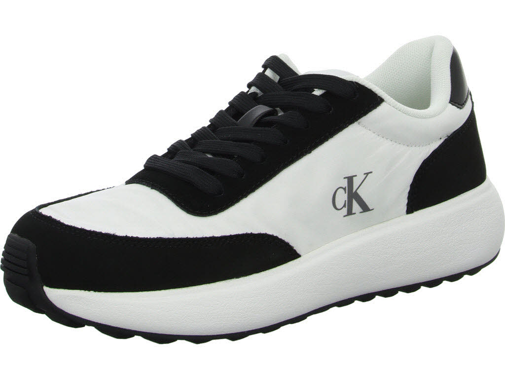 Calvin Klein Damen Schnürschuhe YW0YW0177401W ATHLEISURE RUNNER LACEUP MIX WN bright white/black normal