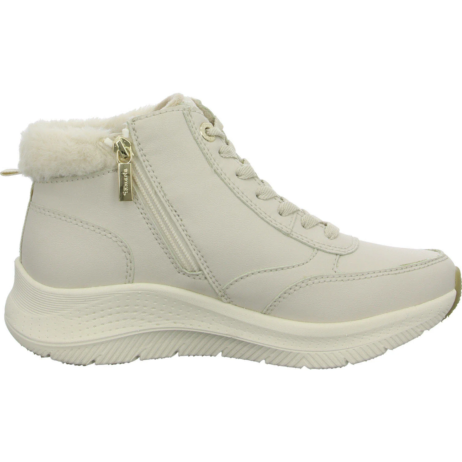 Tamaris Comfort Damen Schnürstiefel warm 8-85200-45-411 8-85200-45 ivory weit