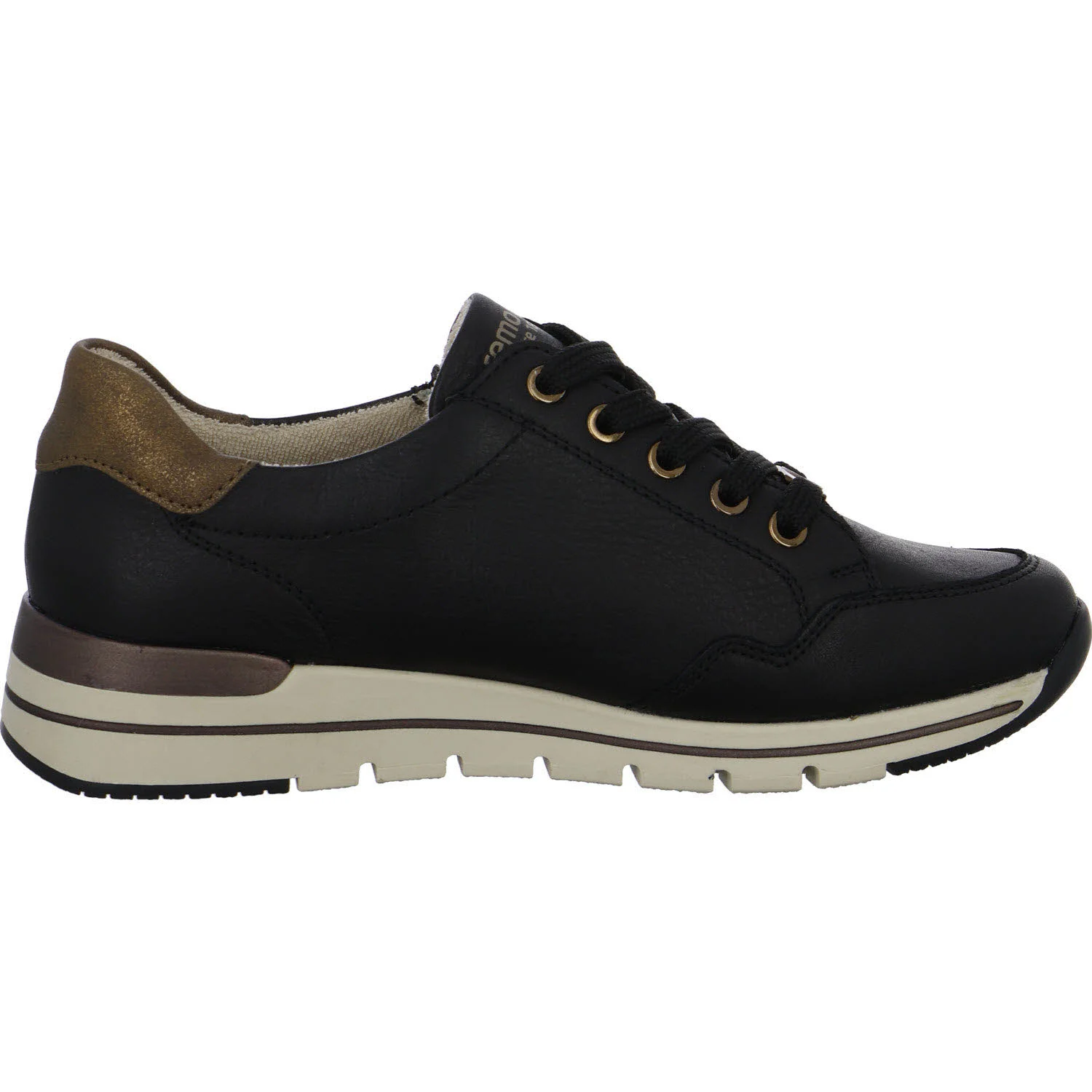 Remonte Damen Schnürschuhe R6716-03 R6716 schwarz/antik G (weit)