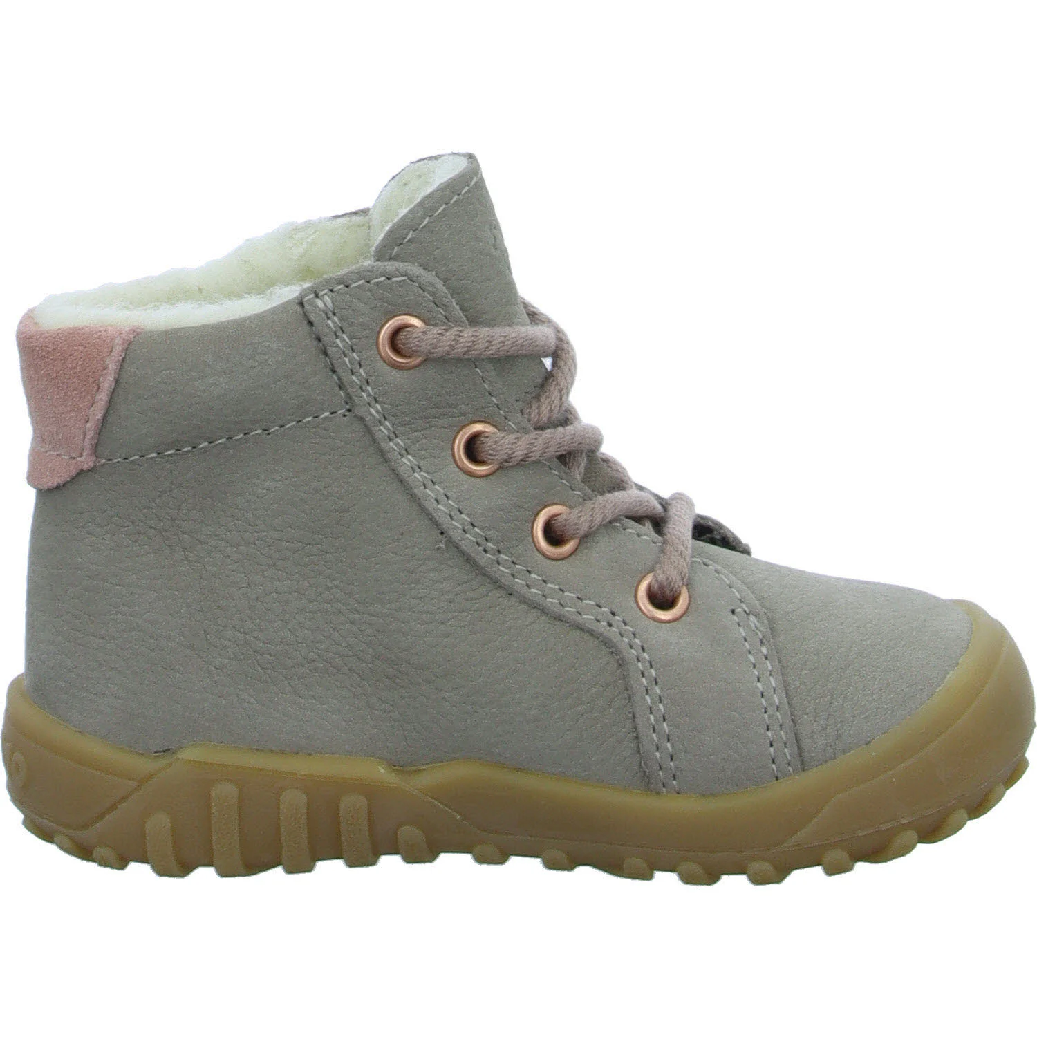 Ricosta Kinder Schnürstiefel 50 3300303/650 Denny kies/rosa WMS weit