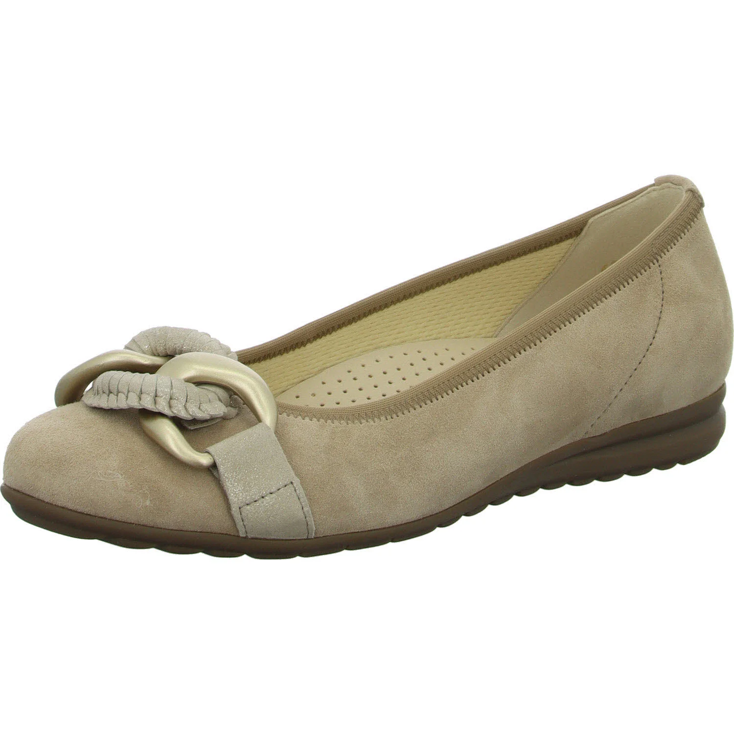 Element 2 von 8 (Bild) – Gabor Damen Ballerina 82.625.30 82.625 sand (goldmatt+OBL) G (normal)