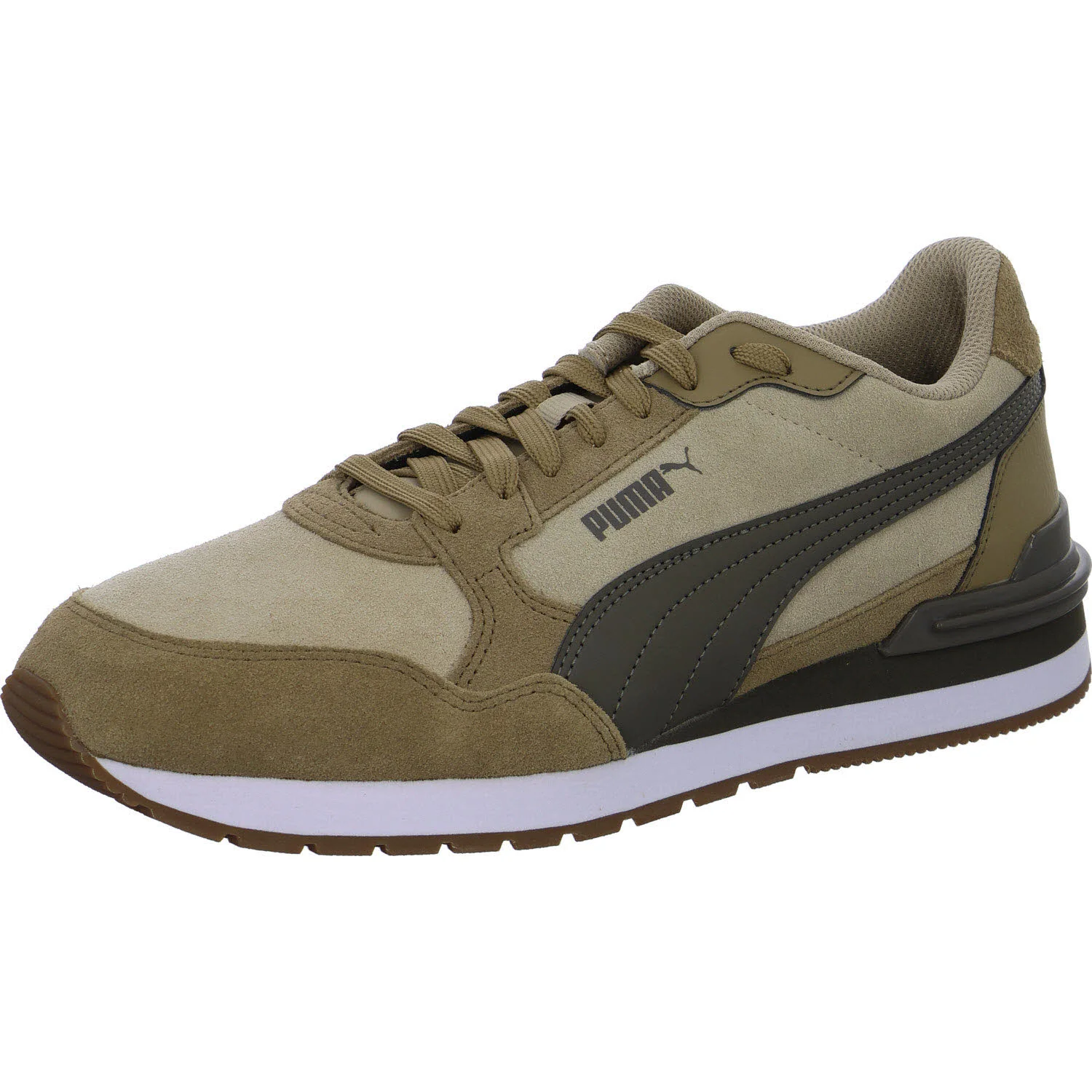 Puma Herren Schnürschuhe 399665 ST Runner V4 SD birch-matte bronze-soft taupe-PUMA white-gum normal