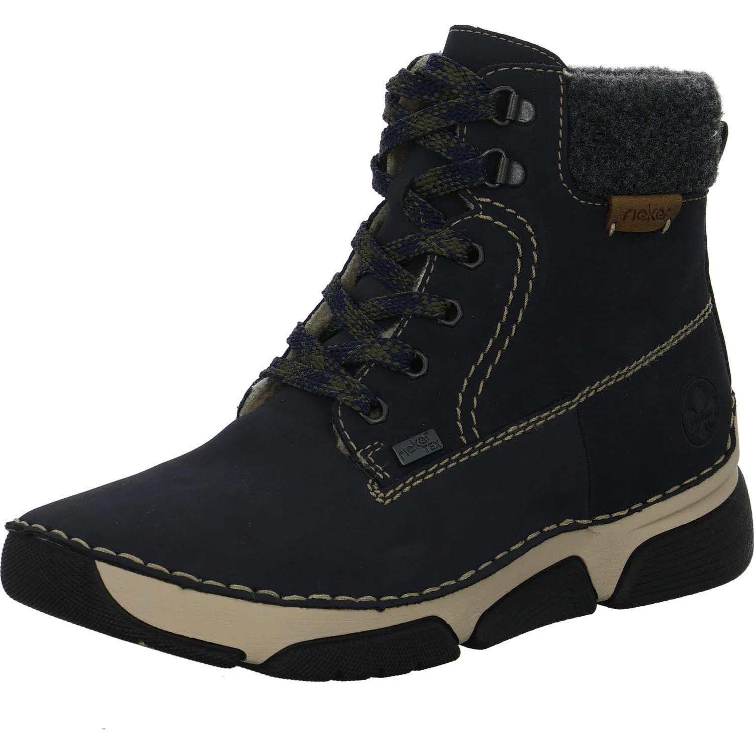 Element 2 von 8 (Bild) – Rieker Damen Schnürstiefel warm 45925-14 45925 pazifik/anthrazit/nuss F 1/2 (normal)