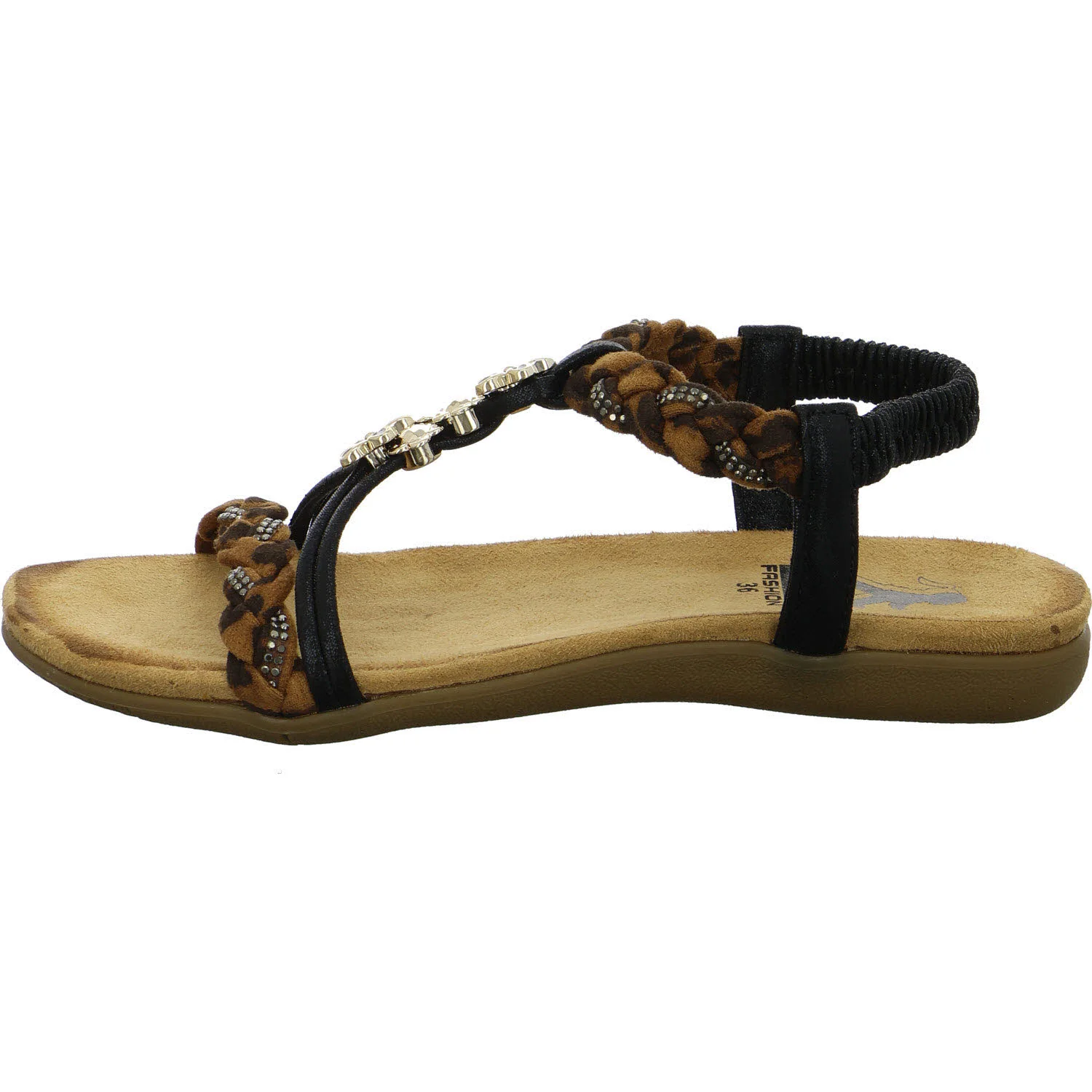 2go Fashion Damen Sandalen 8018830-997 8018830 schwarz/leo normal