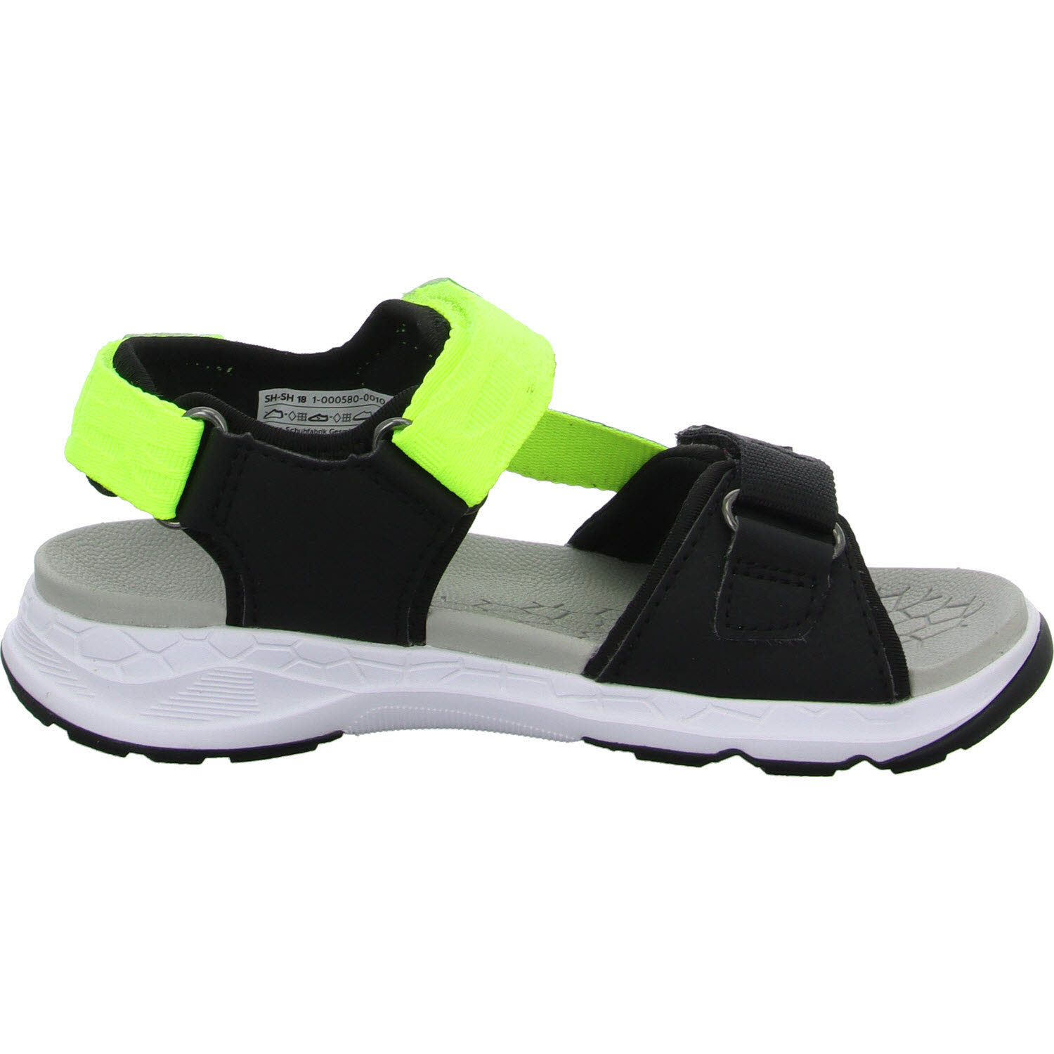 Superfit Kinder Sandalen 1-000580-0010 Criss Cross schwarz/gelb WMS mittel