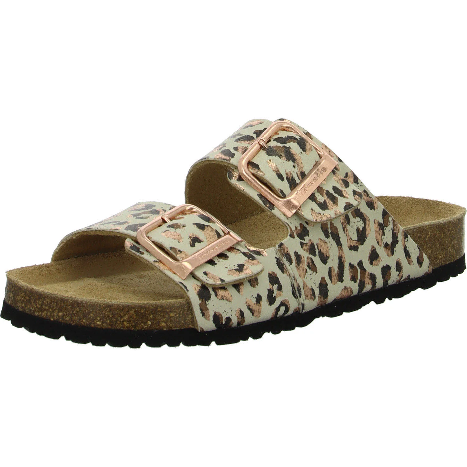 Tamaris Damen Pantoletten 1-27523-46/490 1-27523-46 beige/leopard normal