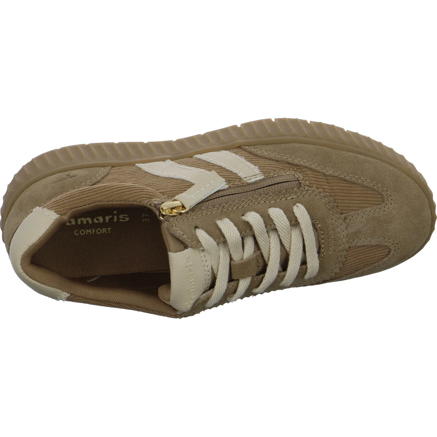 Tamaris Comfort Damen Schnürschuhe 8-83739-47/321 8-83739-47 camel/cord weit