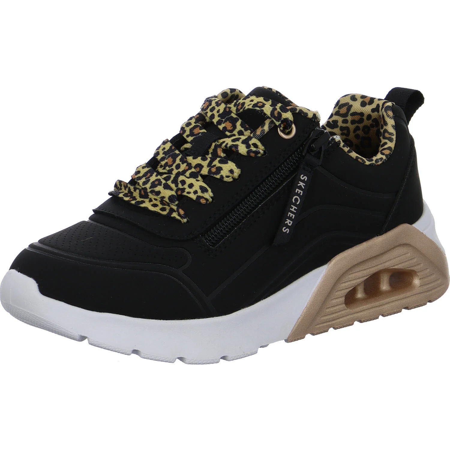 Skechers Kinder Halbschuhe zum Schnüren 310708L BLK UNO Lite 2.0 - Leopard Stride black normal