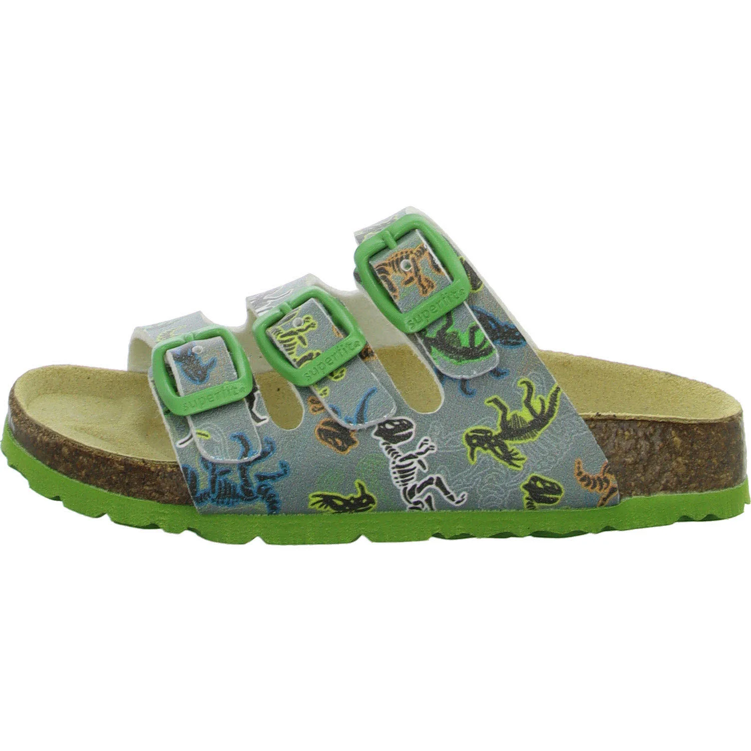 Superfit Kinder Pantoletten 1-800113-2050 Fussbettpantoffel grau/mehrfarbig WMS mittel