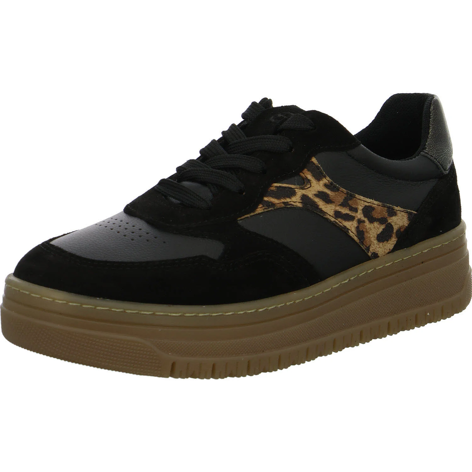 Tamaris Damen Schnürschuhe 1-23717-45/090 1-23717-45 black/leopard normal