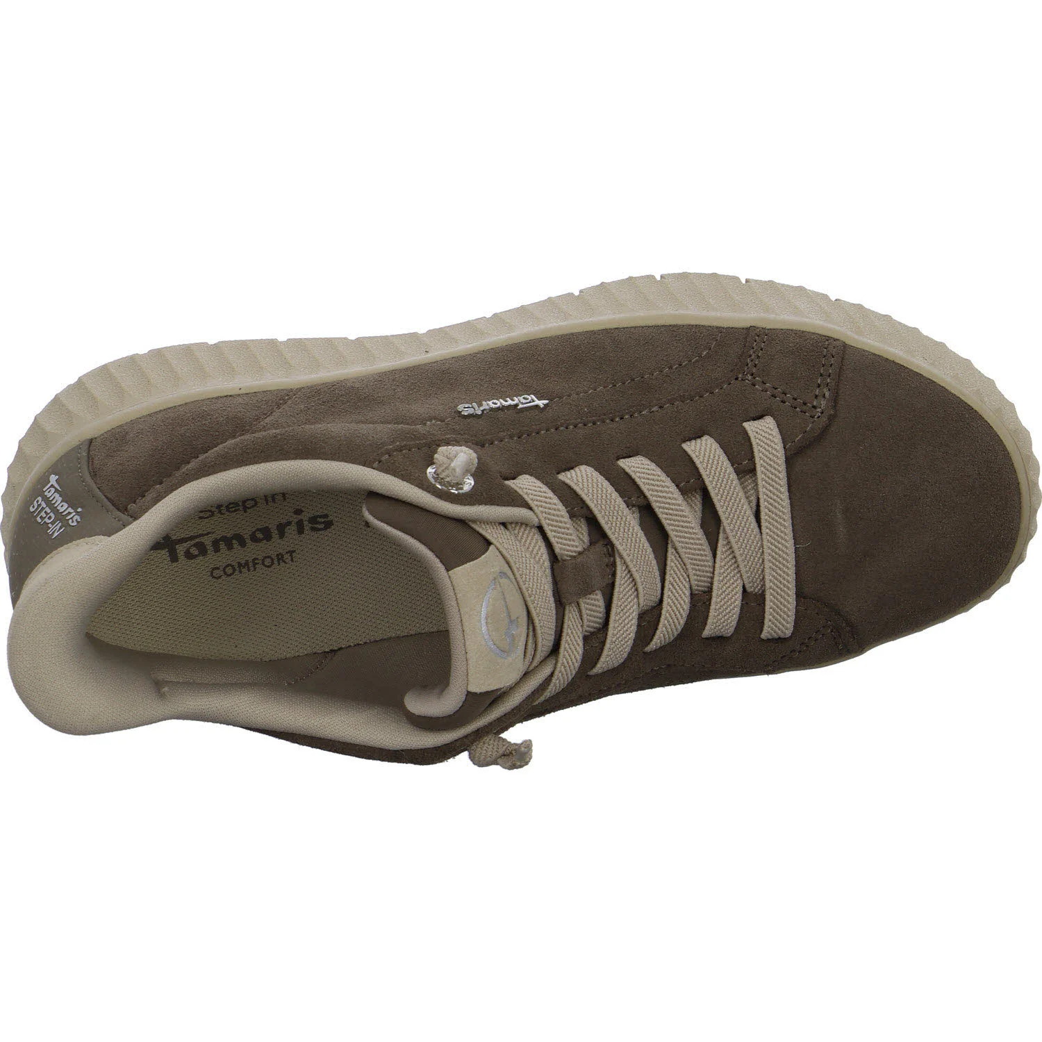 Tamaris Comfort Damen Slipper 8-83720-45-245 8-83720-45 mushroom suede weit