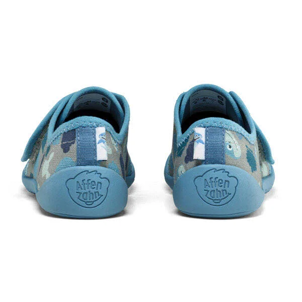 Affenzahn Kinder Hausschuhe 01398-30211 Hausschuh Baumwolle Movy Hai blau normal
