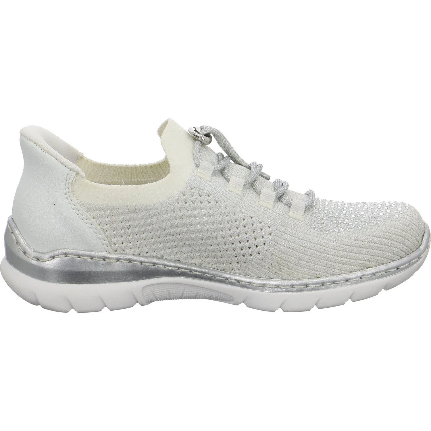 Rieker Damen Slipper L3261-90 L3261 weiss-silver/weiss F 1/2 (normal)