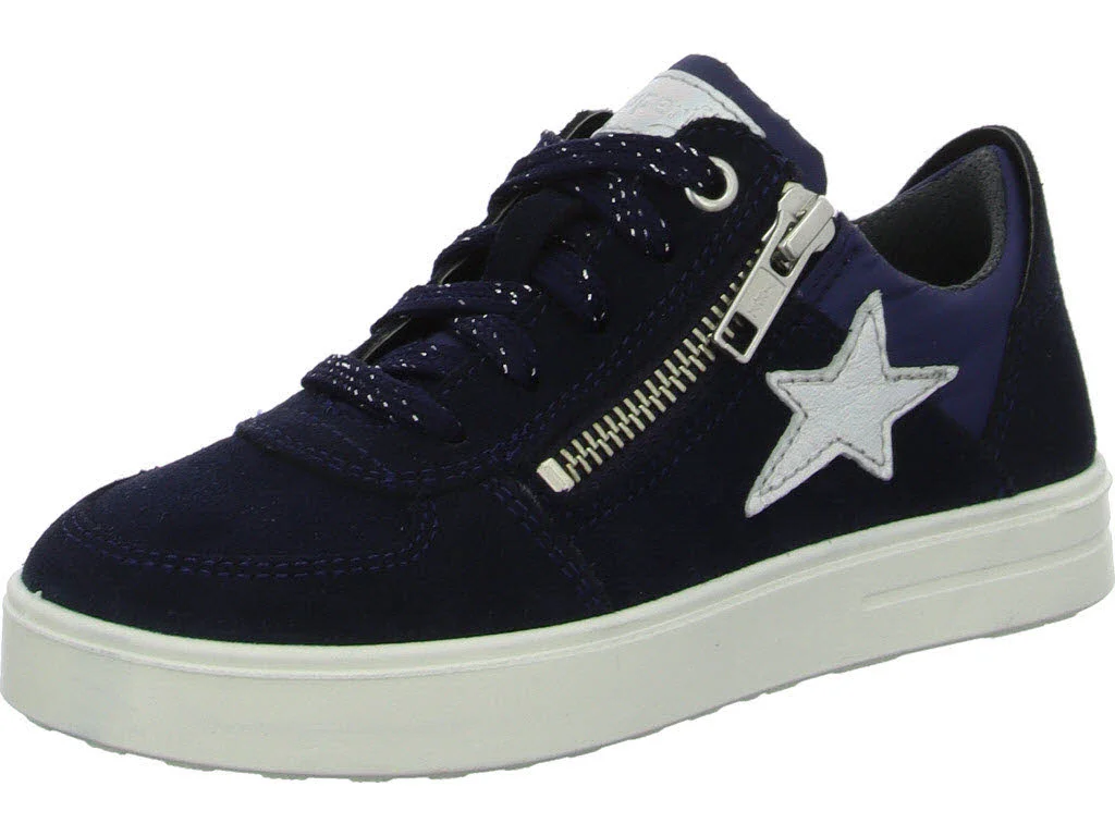 Superfit Kinder Halbschuhe zum Schnüren 1-000802-8020 Stella blau/silber WMS mittel