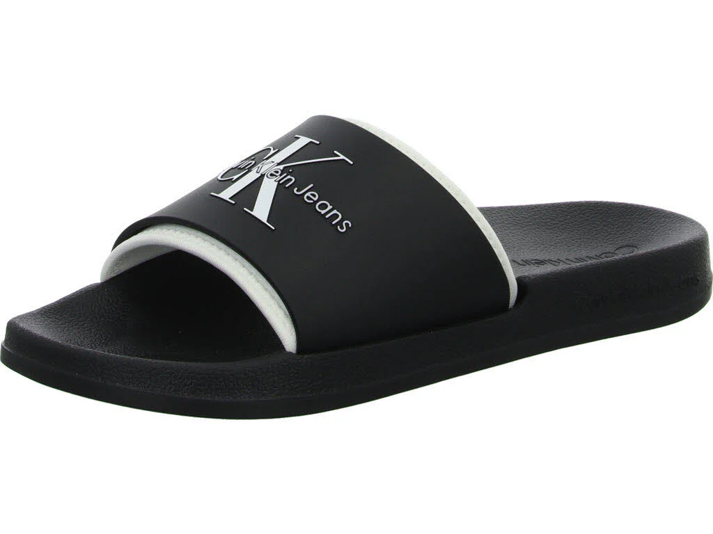Calvin Klein Pantoletten YM0YM003610GM SLIDE RUBBER NEOPRENE MONOLOGO black/bright white normal