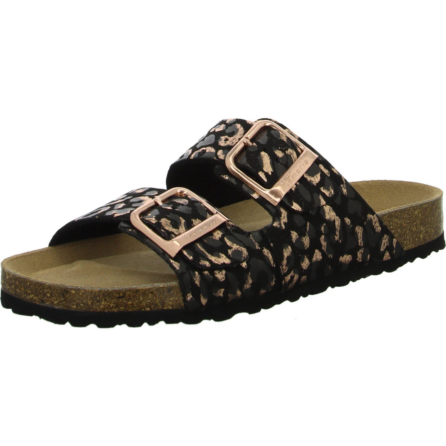 Element 2 von 8 (Bild) – Tamaris Damen Pantoletten 1-27523-46/090 1-27523-46 black/leopard normal