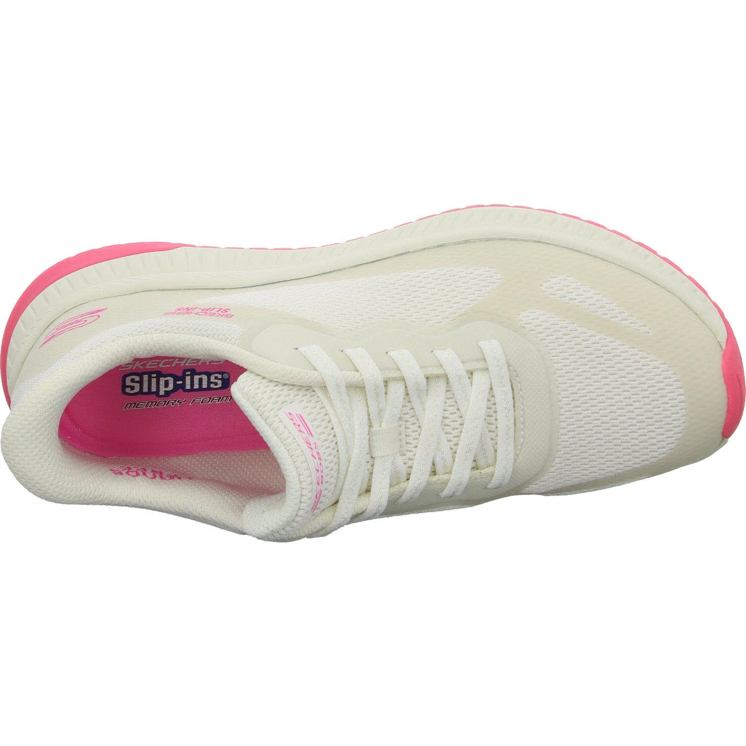 Skechers Damen Slipper 117624 WPK BOBS Squad 4 - Staple Look white/pink normal