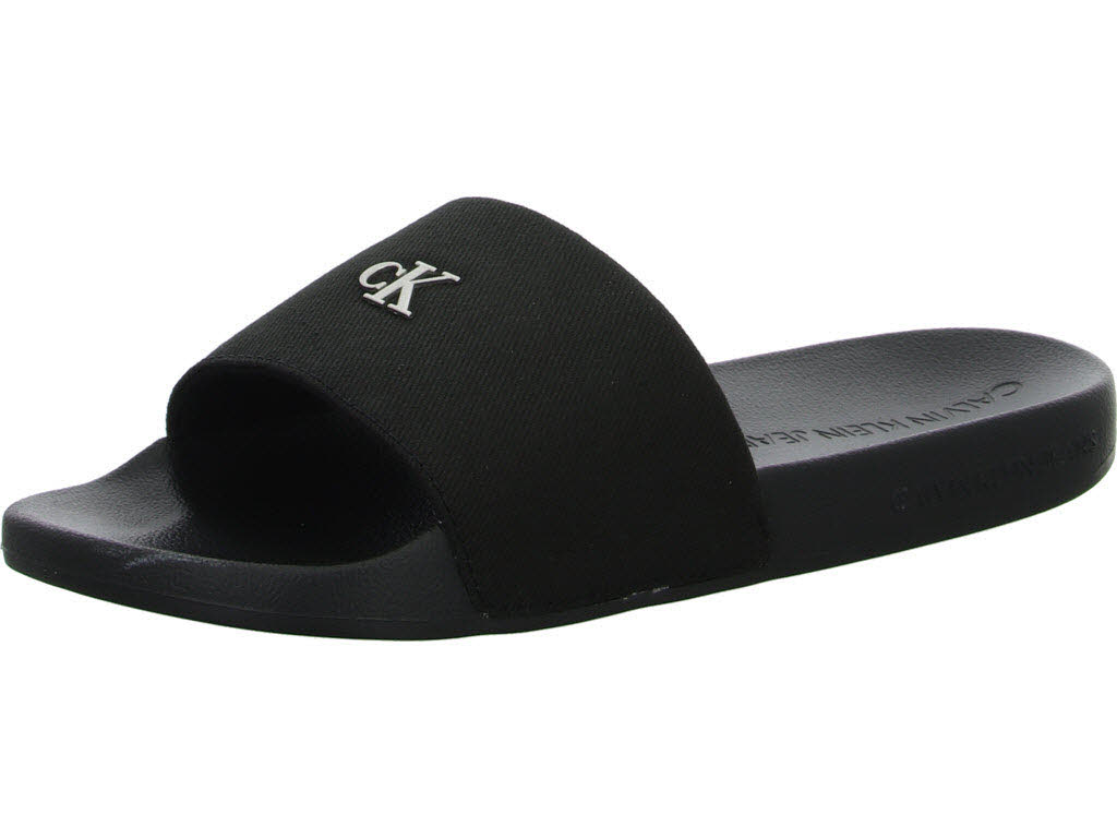 Calvin Klein Damen Pantoletten YW0YW017130GJ SLIDE MONOGRAM HARDWARE triple black normal