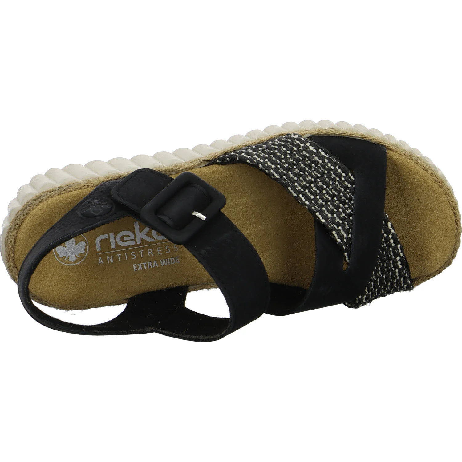 Rieker Damen Sandalen 69269-00 69269 schwarz/schwarz-sand H (extra weit)