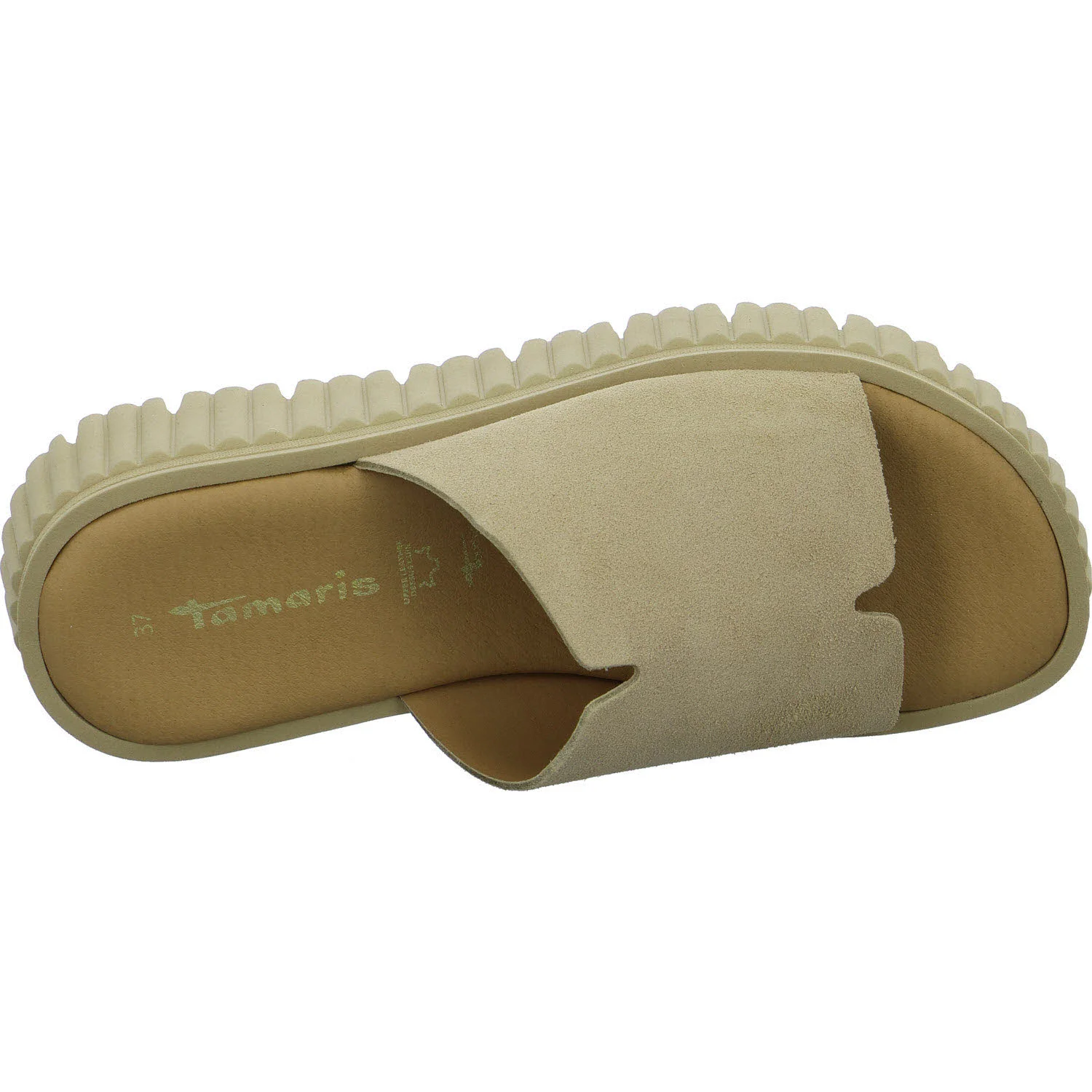 Tamaris Damen Pantoletten 1-27216-44/401 1-27216-44 beige suede normal