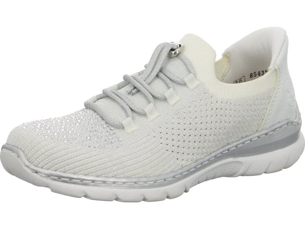Rieker Damen Slipper L3261-90 L3261 weiss-silver/weiss F 1/2 (normal)