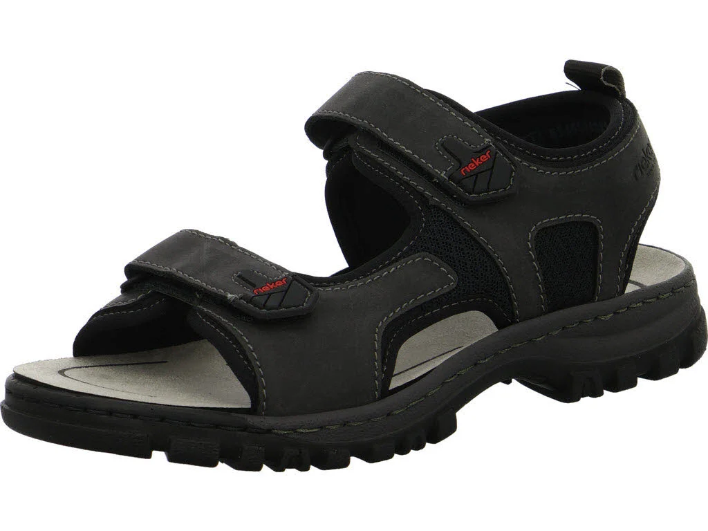 Rieker Herren Sandalen 25055-00 25055 schwarz/schwarz/schwarz G (weit)