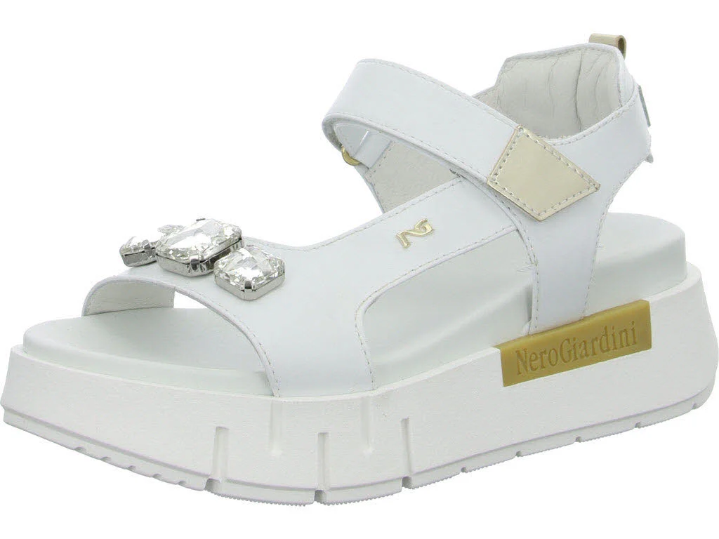 NeroGiardini Damen Sandalen E410707D 707 E410707D bianco normal