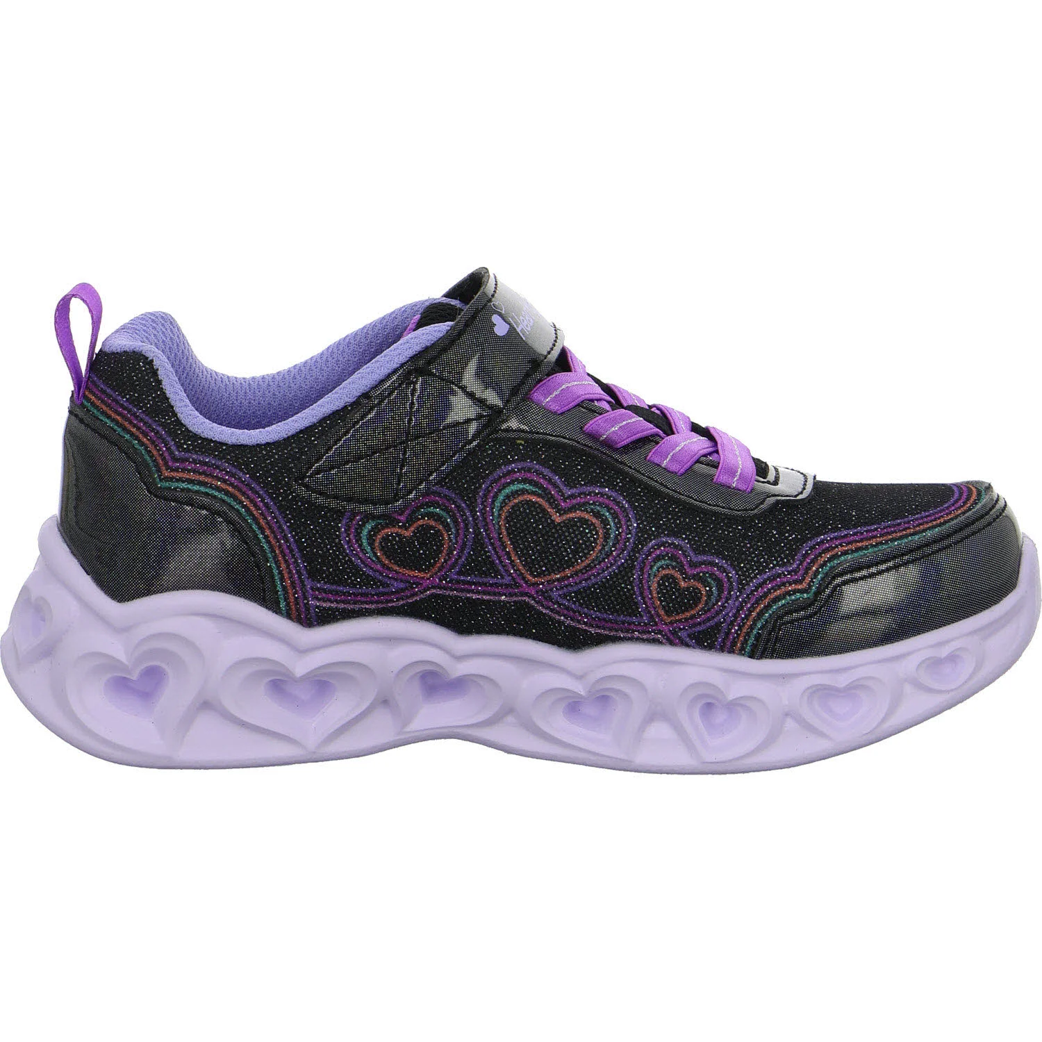 Skechers Kinderschuh zum Schlupfen 303736LC BKMT Heart Lights - Bubble Love black/multi normal