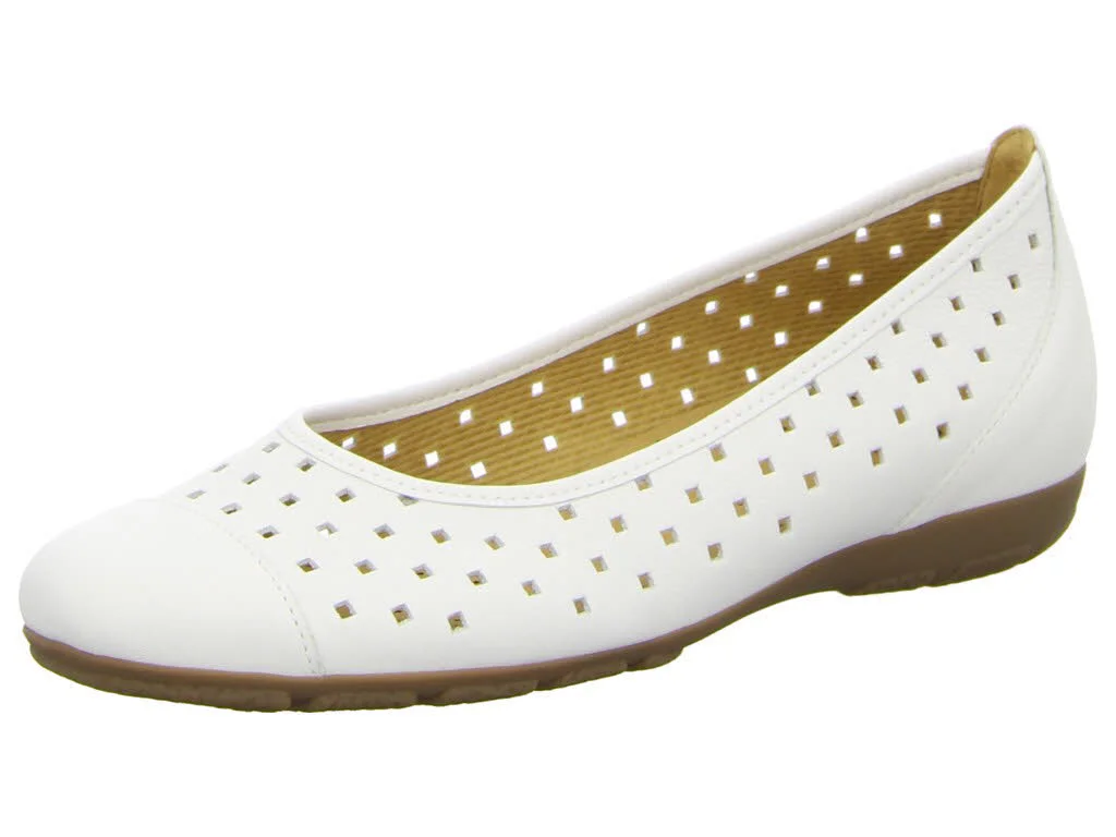 Gabor Damen Ballerina 84.169.21 84.169 weiß F (schmal/normal)