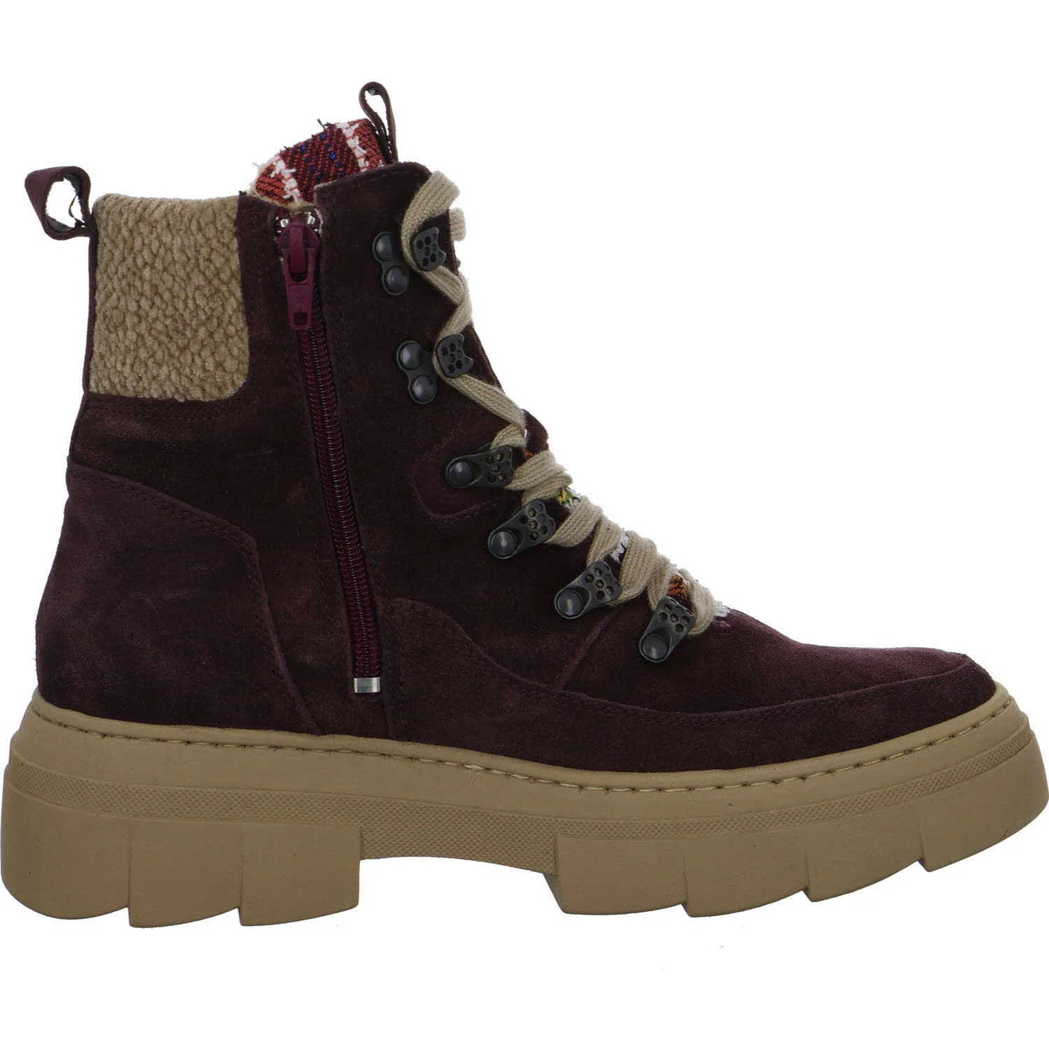 Waldläufer Damen Schnürstiefel warm 977806-601/020 H-Saiga bordo multi H (weit)