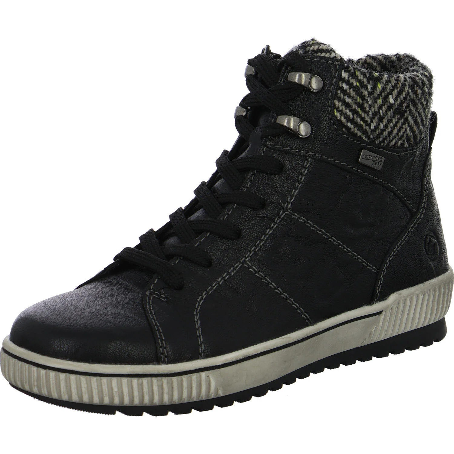 Remonte Damen Schnürstiefel warm D0784-03 D0784 schwarz/schwarz/schwarz-weiss G (weit)