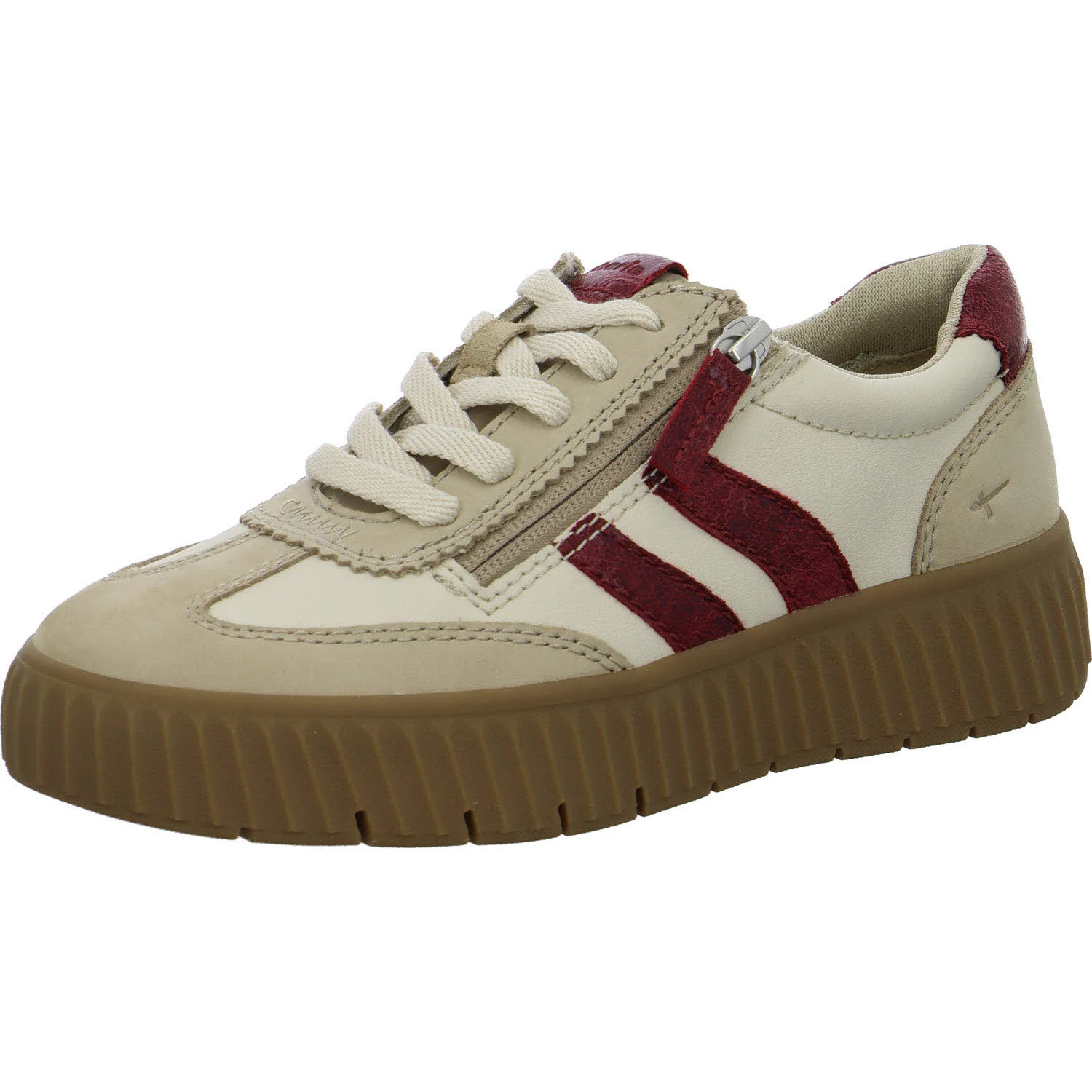 Tamaris Comfort Damen Schnürschuhe 8-83729-45/435 8-83729-45 beige/red weit