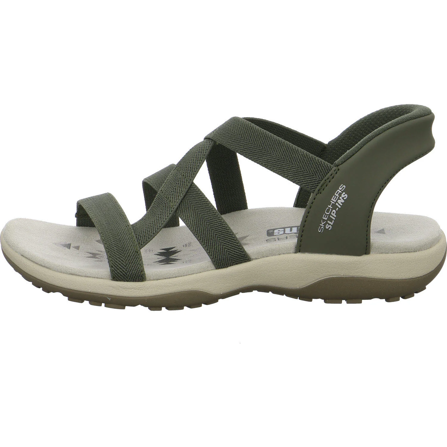 Skechers Damen Sandalen 163460 OLV Reggae Slim - Stretch Flex olive normal