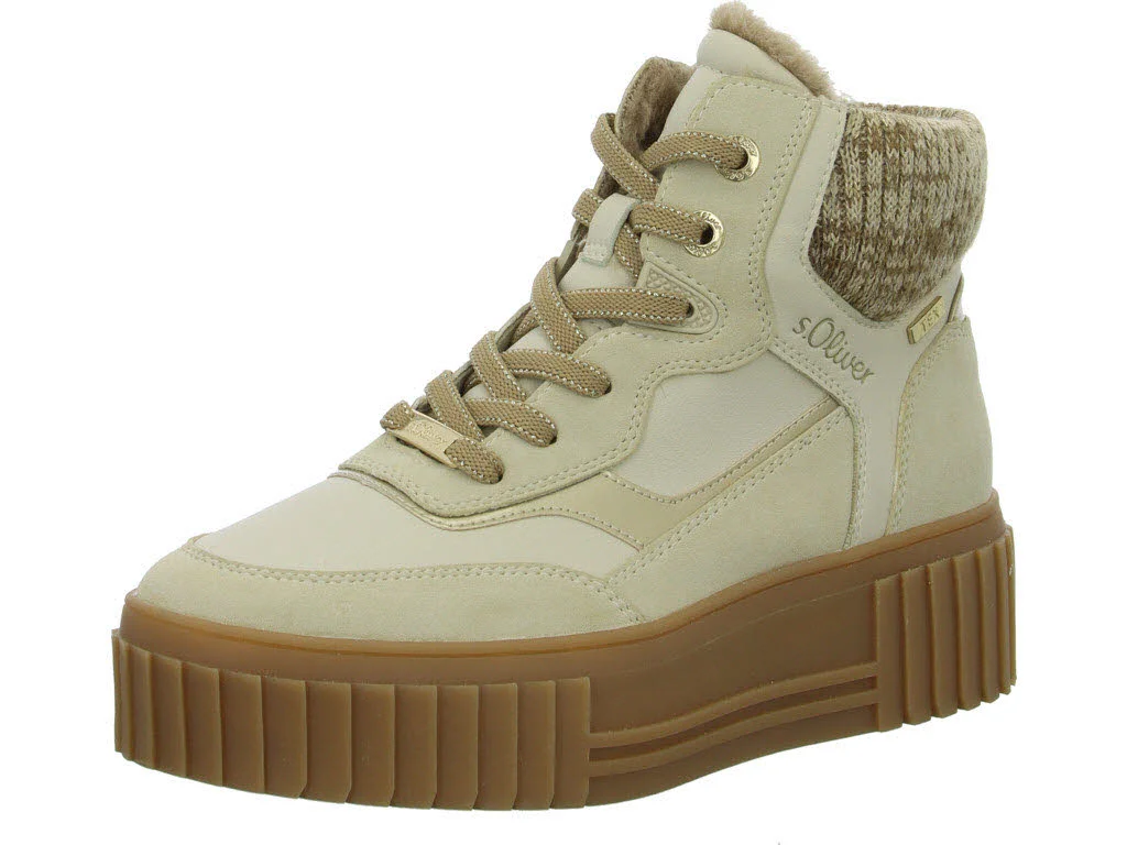 s.Oliver Damen Schnürstiefel warm 5-26226-45-410 5-26226-45 beige comb normal