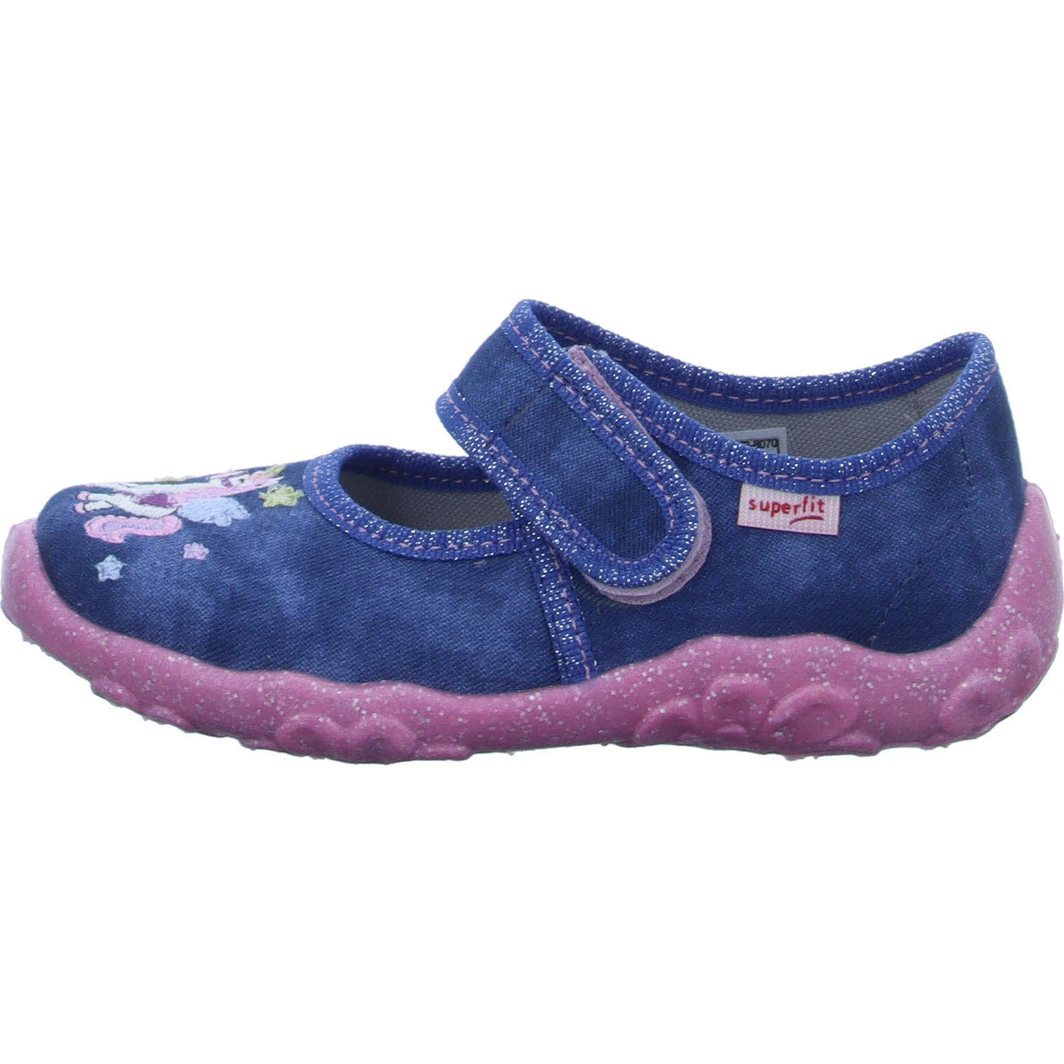 Superfit Kinder Hausschuhe 1-800282-8070 Bonny blau/pink WMS mittel