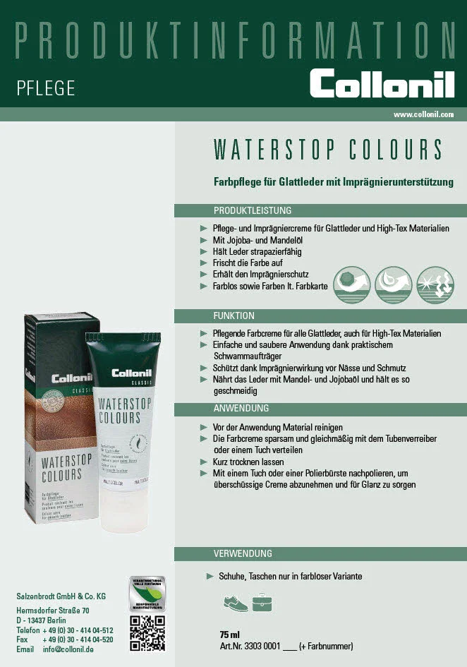 Element 2 von 2 (Bild) – Collonil Creme pflegend 33030001331 Waterstop Colours 75ml 331 hellbraun