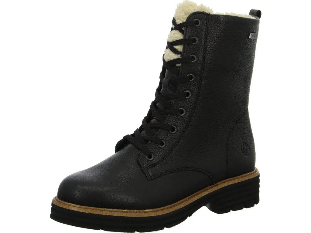 Remonte Damen Schnürstiefel warm D3A73-03 D3A73 schwarz/schwarz/beige G (weit)