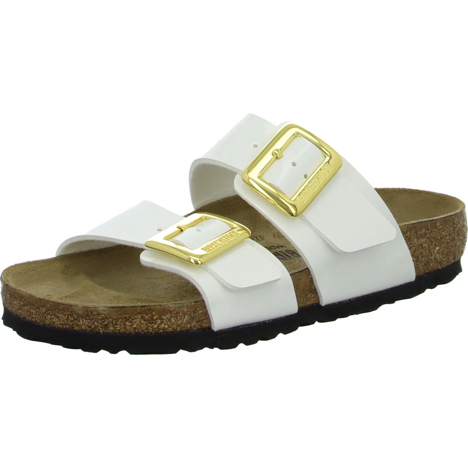 Element 2 von 8 (Bild) – BIRKENSTOCK Pantoletten 1029452 Sydney Cushion Buckle patent white normal